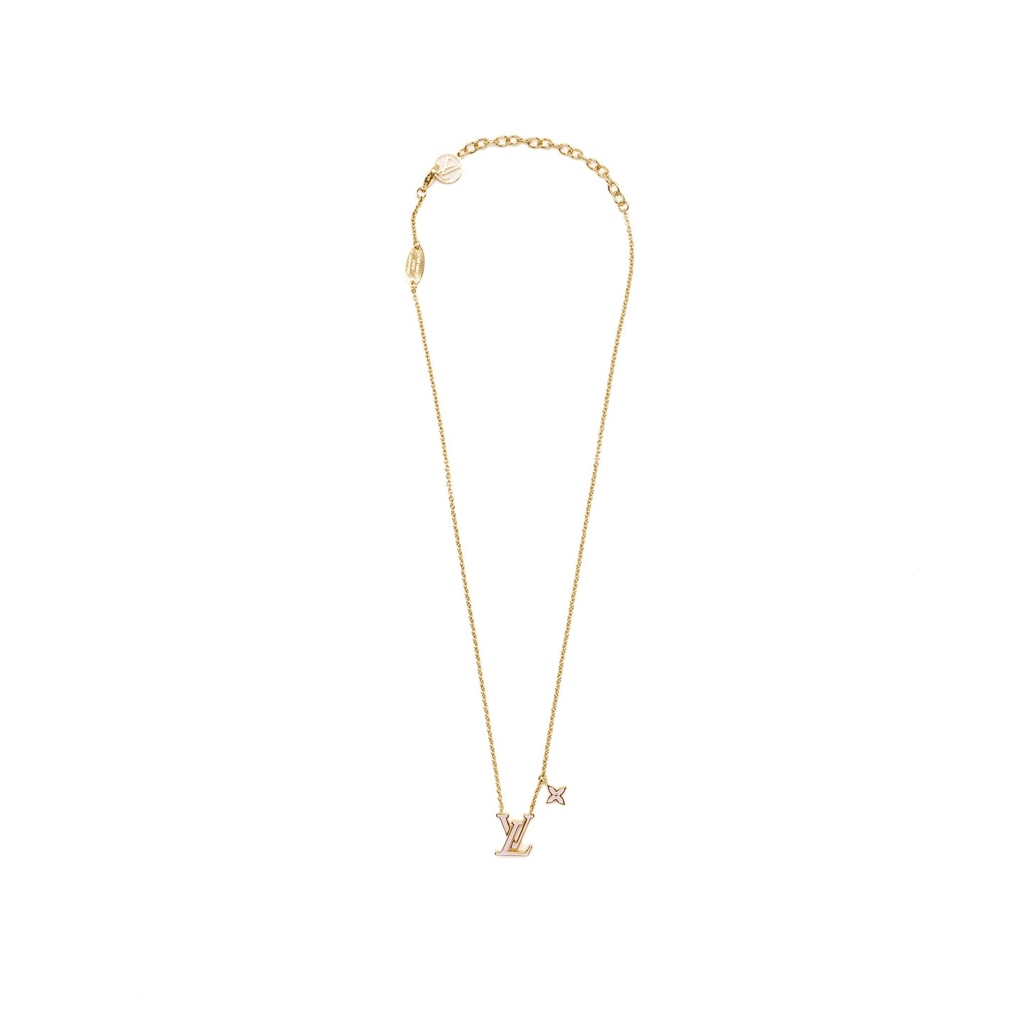 Louis Vuitton Iconic Enamel Necklace Light Pink gold tone