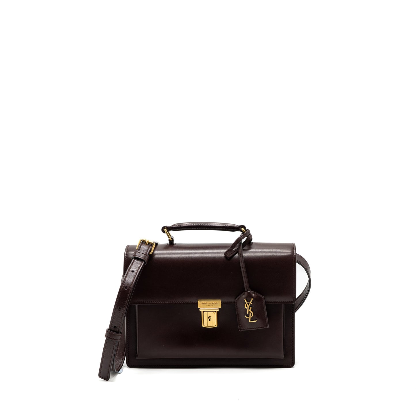 Saint Laurent/ Bellachasse Calfskin Dark Red Brushed