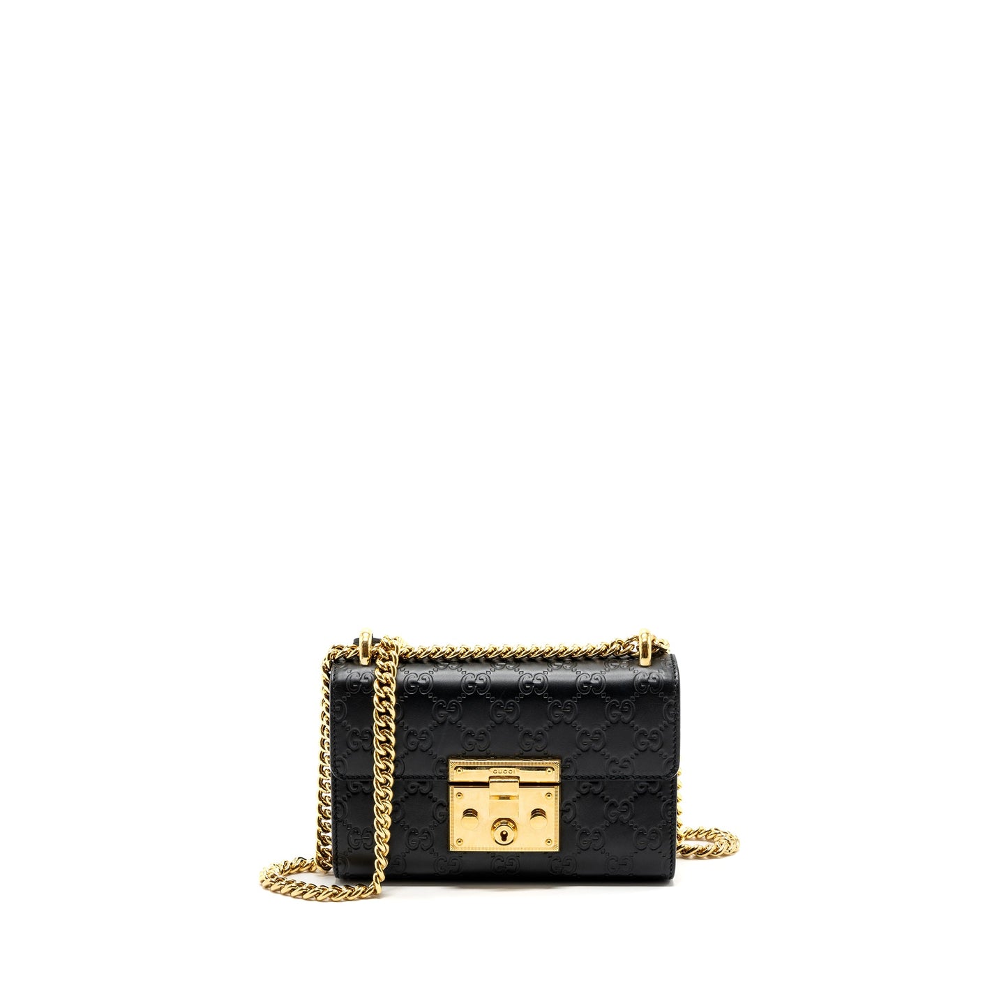 Gucci padlock chain Purse calfskin black