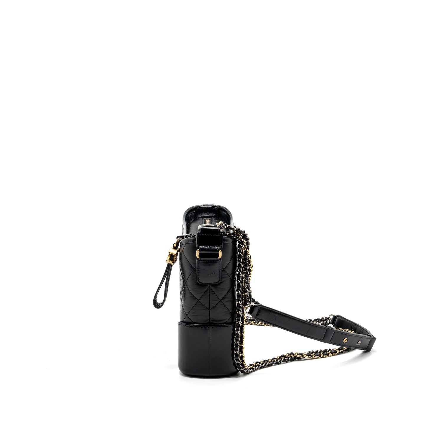 Chanel new medium Gabrielle hobo bag calfskin black multicolour hardware (microchip)