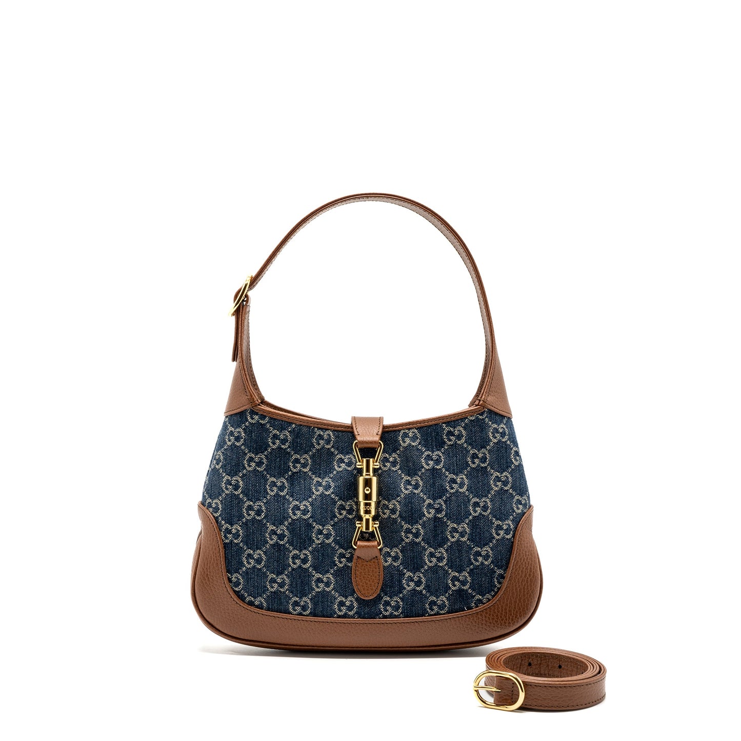 Gucci Jackie 1961 small Mini Purse calfskin blue/ brown