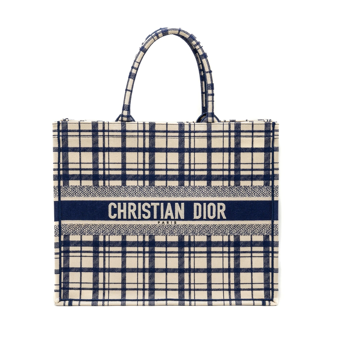Large Book Tote Linen Blue Canvas