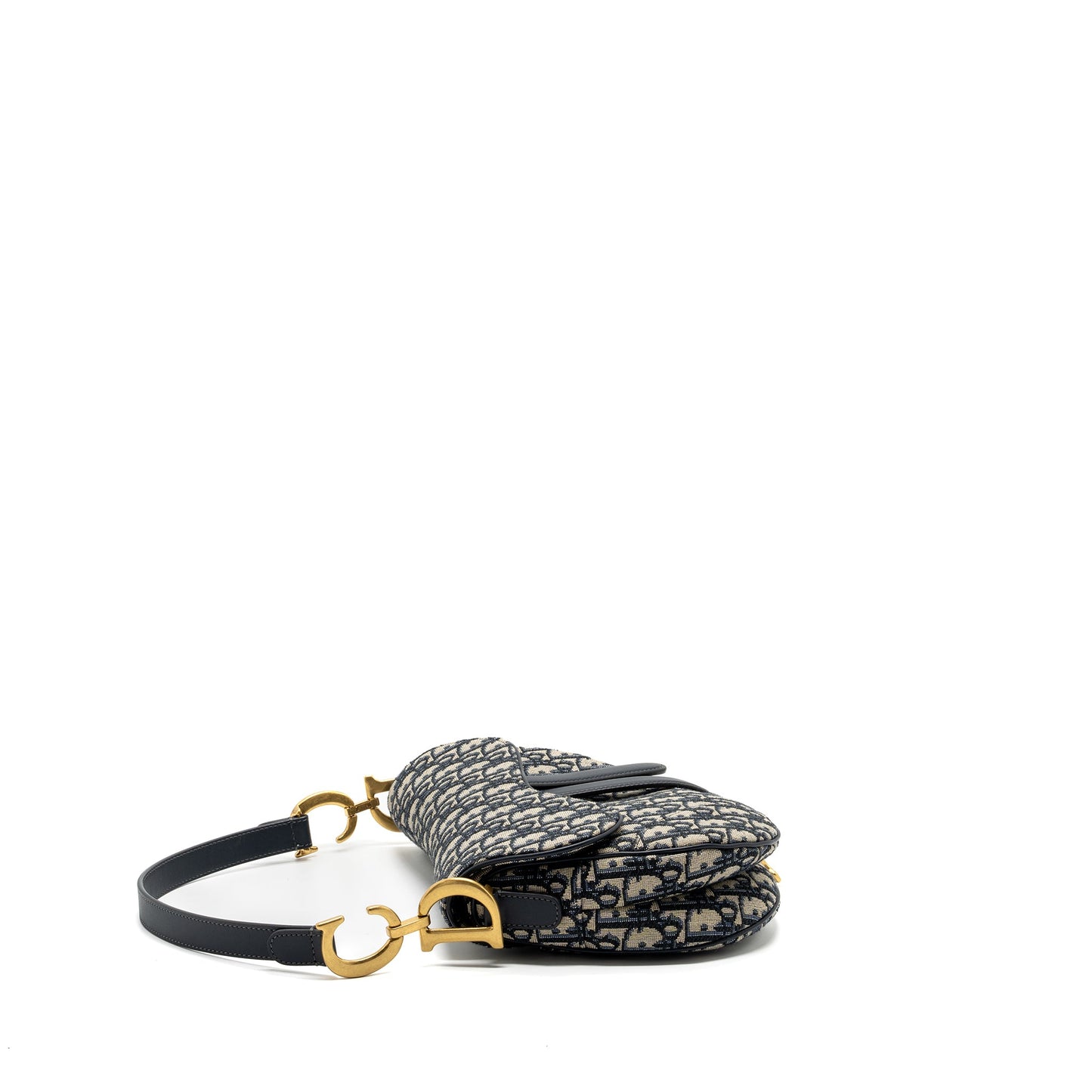 Dior Medium Saddle Purse Blue Oblique Jacquard Canvas