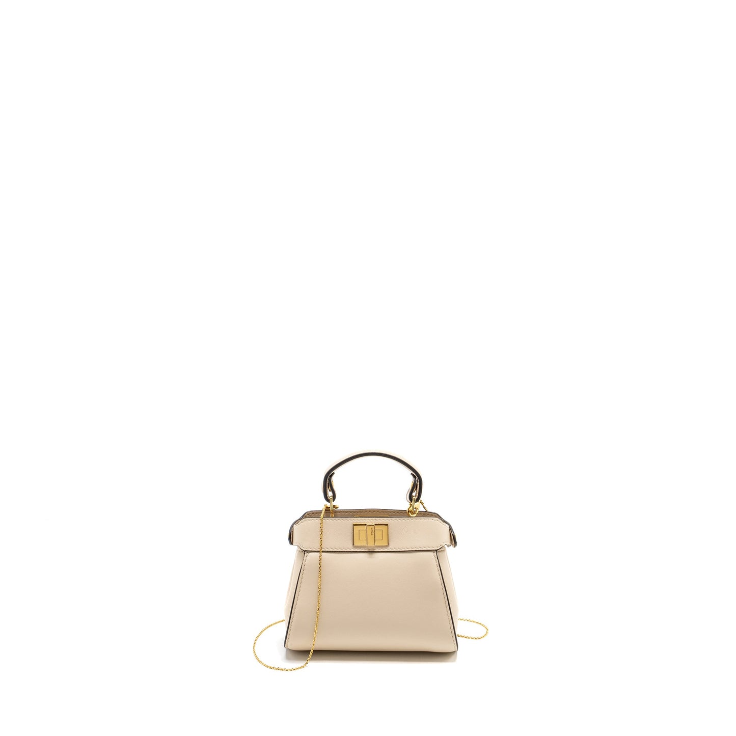 FENDI Nano Peekaboo Lambskin White