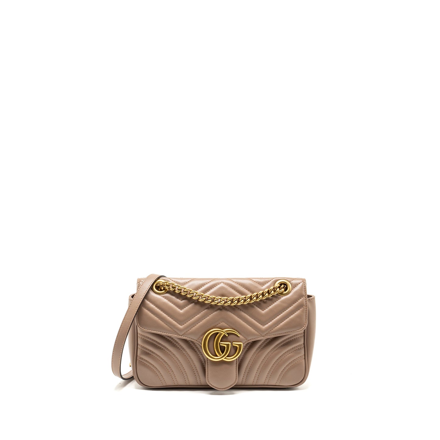 GUCCI Small Marmont Mini Purse Calfskin Beige