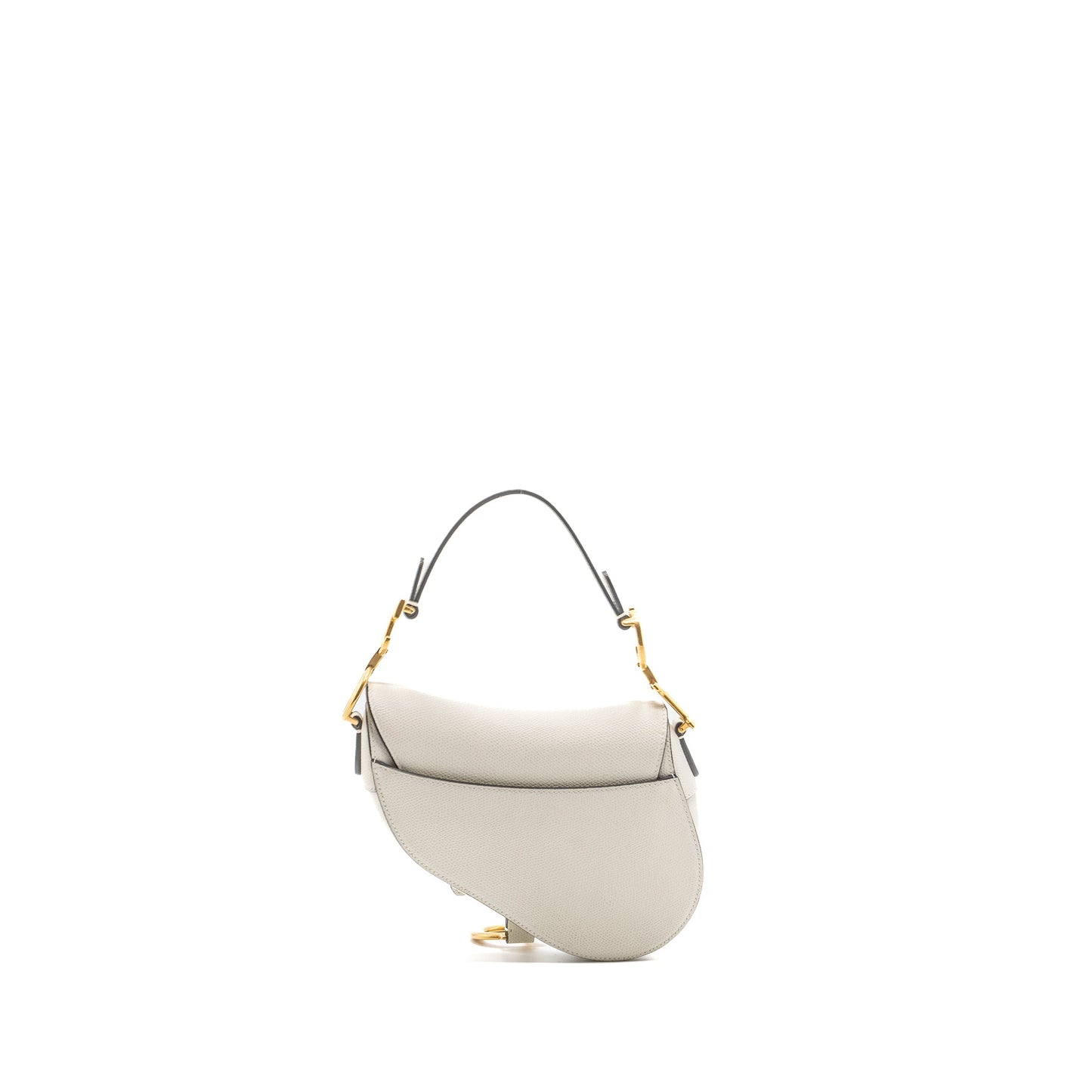 Dior mini saddle Purse grained calfskin white