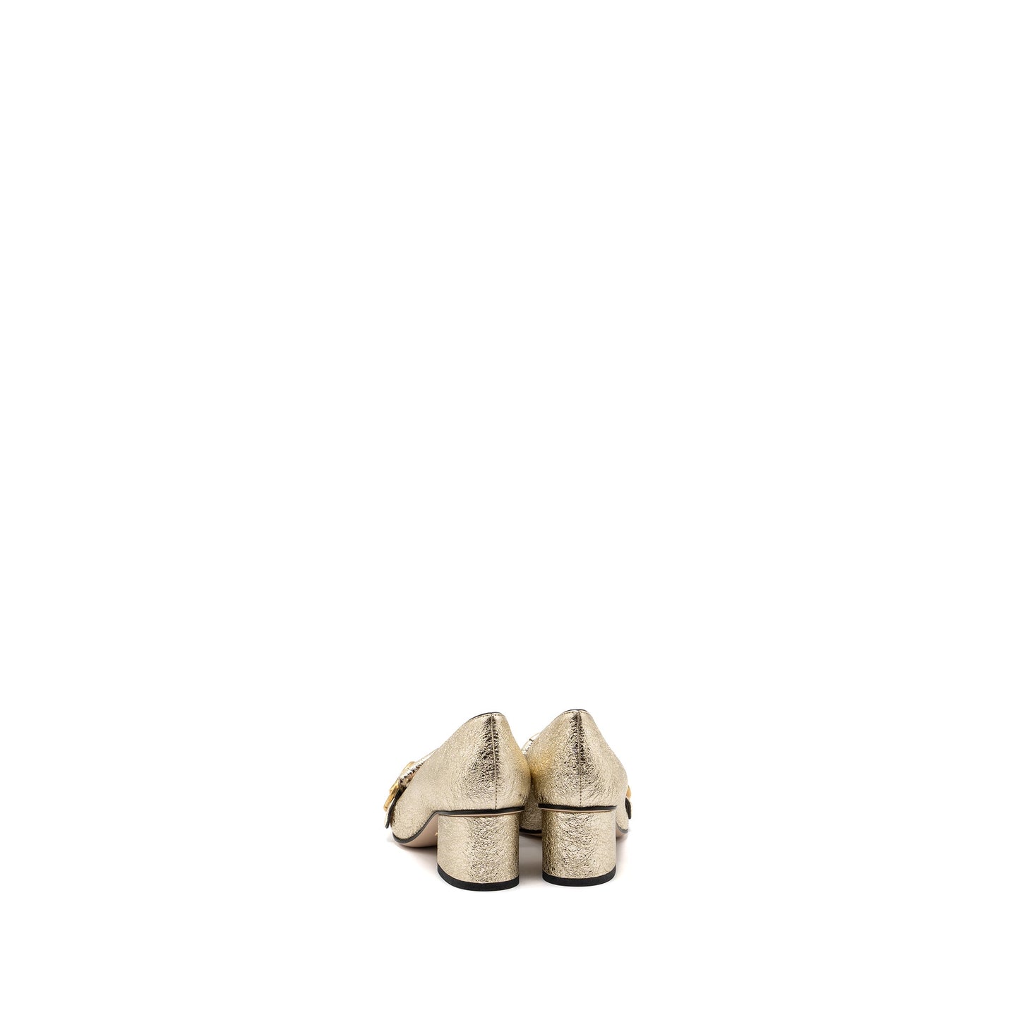 Gucci Size 34 Marmont Mid Heel Pump Gold