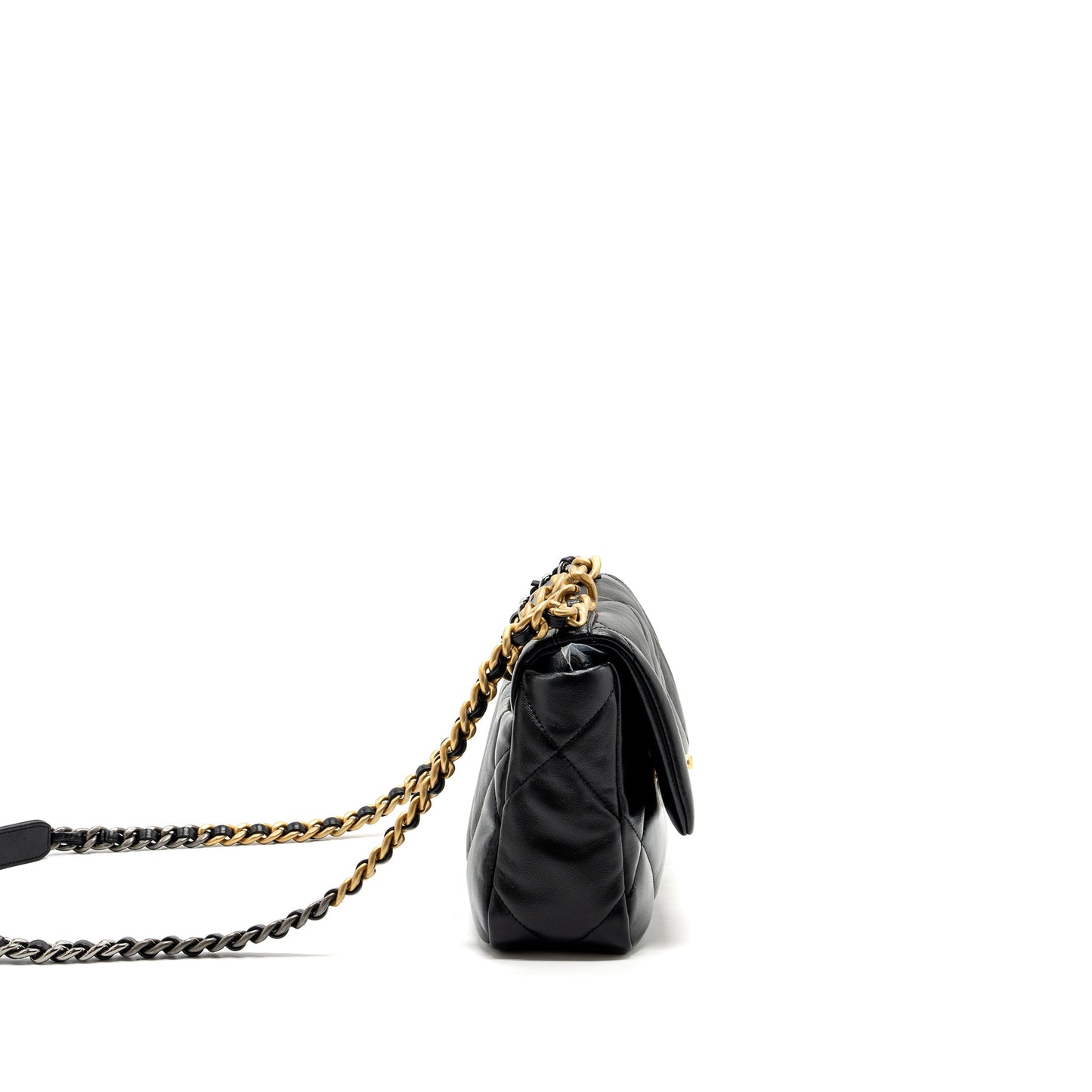 Chanel small 19 bag lambskin black multicolour hardware  (microchip)