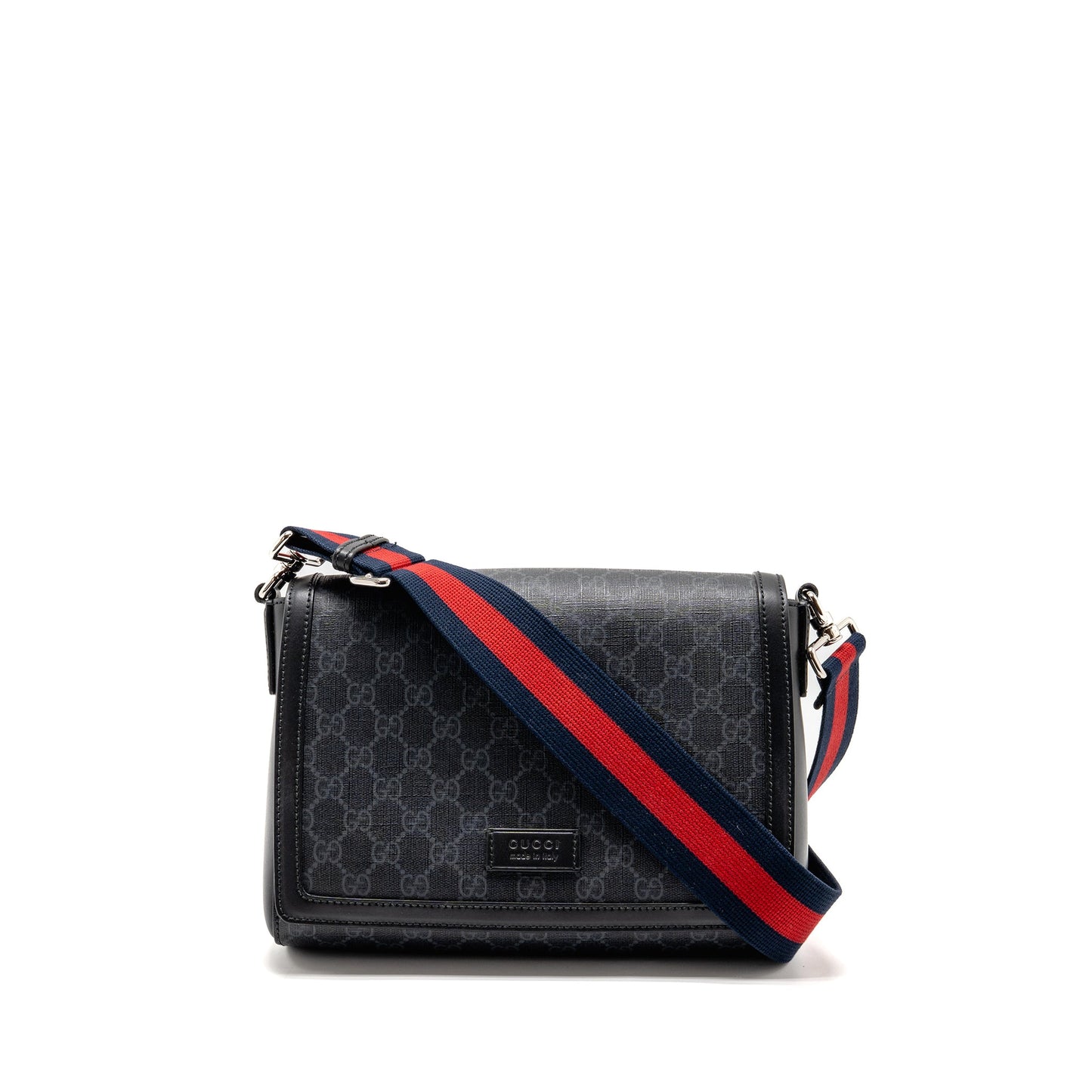 Gucci Messenger Purse Supreme Canvas Black Multicolour Strap