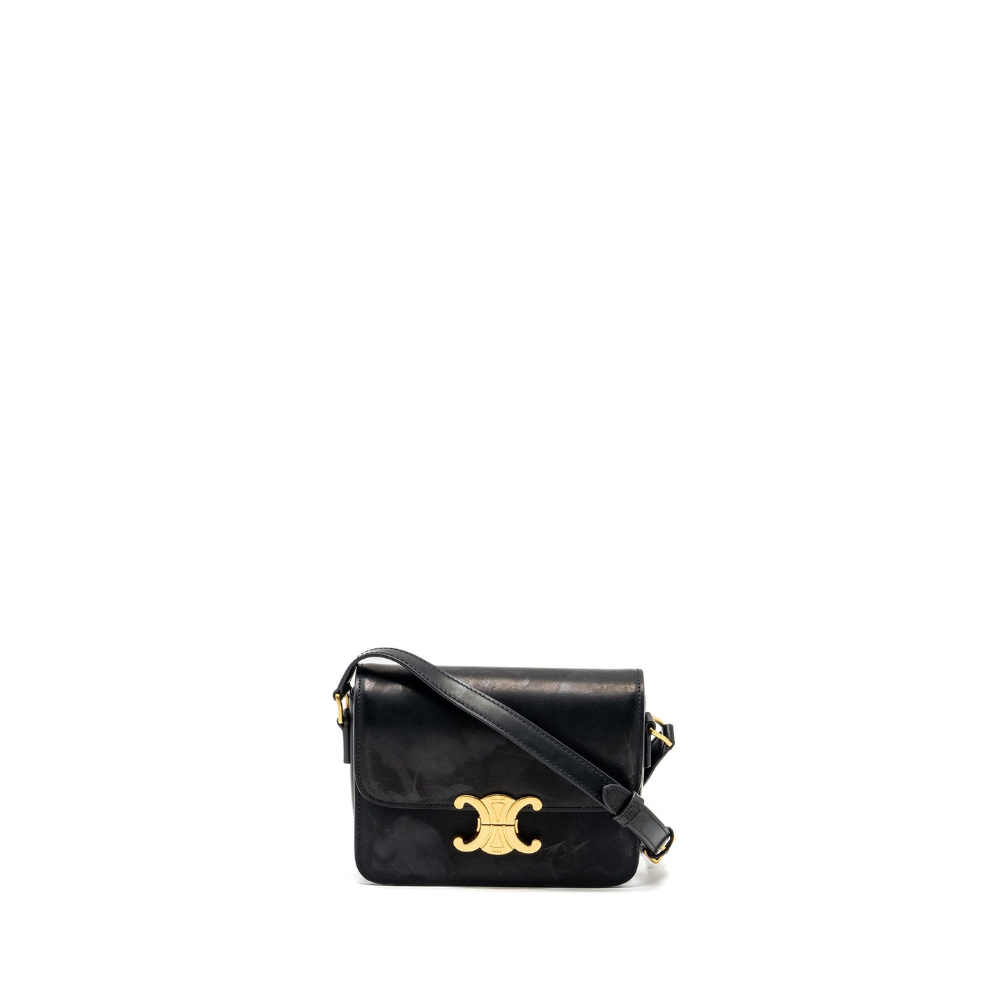 Celine Teen Triomphe Purse Calfskin Black
