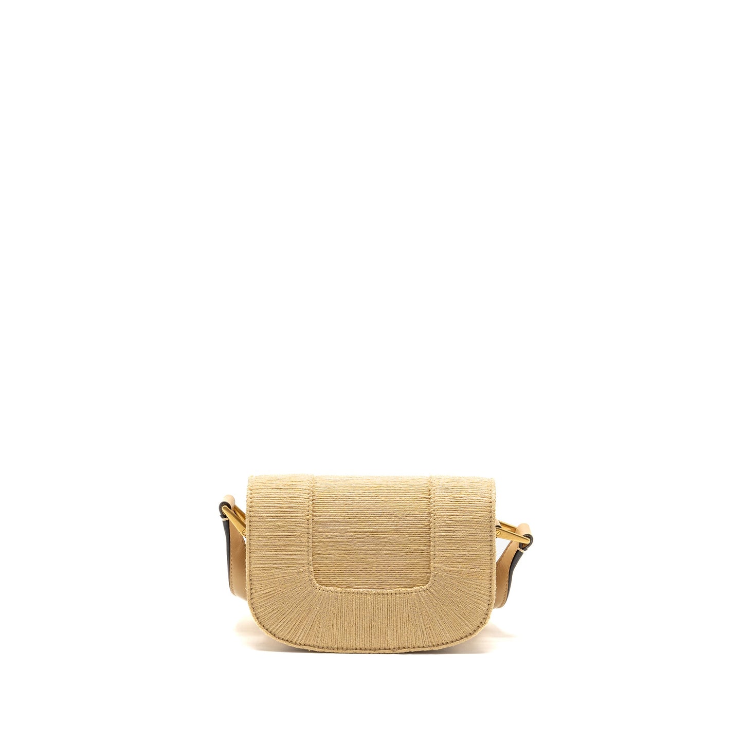 Valentino Small Supervee Crossbody Purse Leather/Raffia Beige
