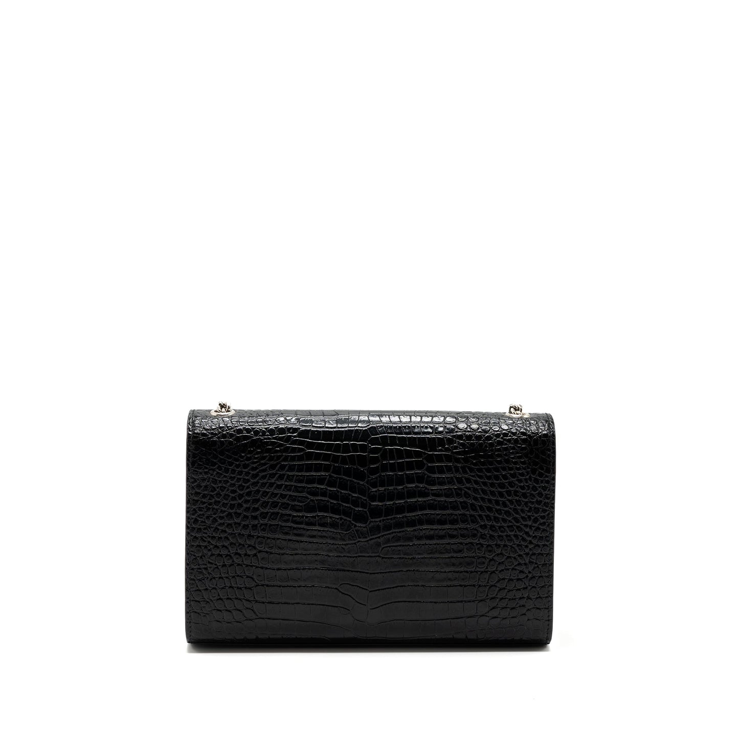 Saint Laurent/ Kate Tassel Crocodile-Embossed calfskin Black