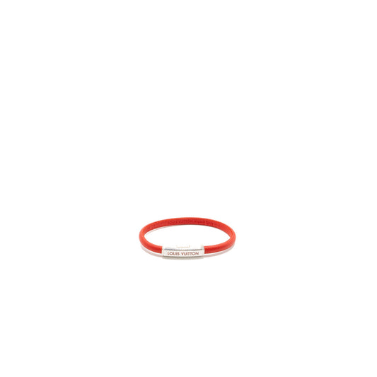 Louis Vuitton letter Leather Bracelet red