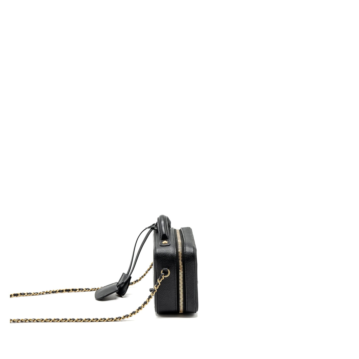 Chanel mini filigree vanity case Caviar black GHW