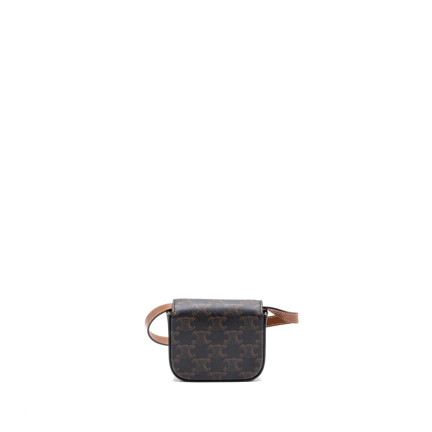 Celine Mini Claude Triomphe Canvas/ Calfskin Tan