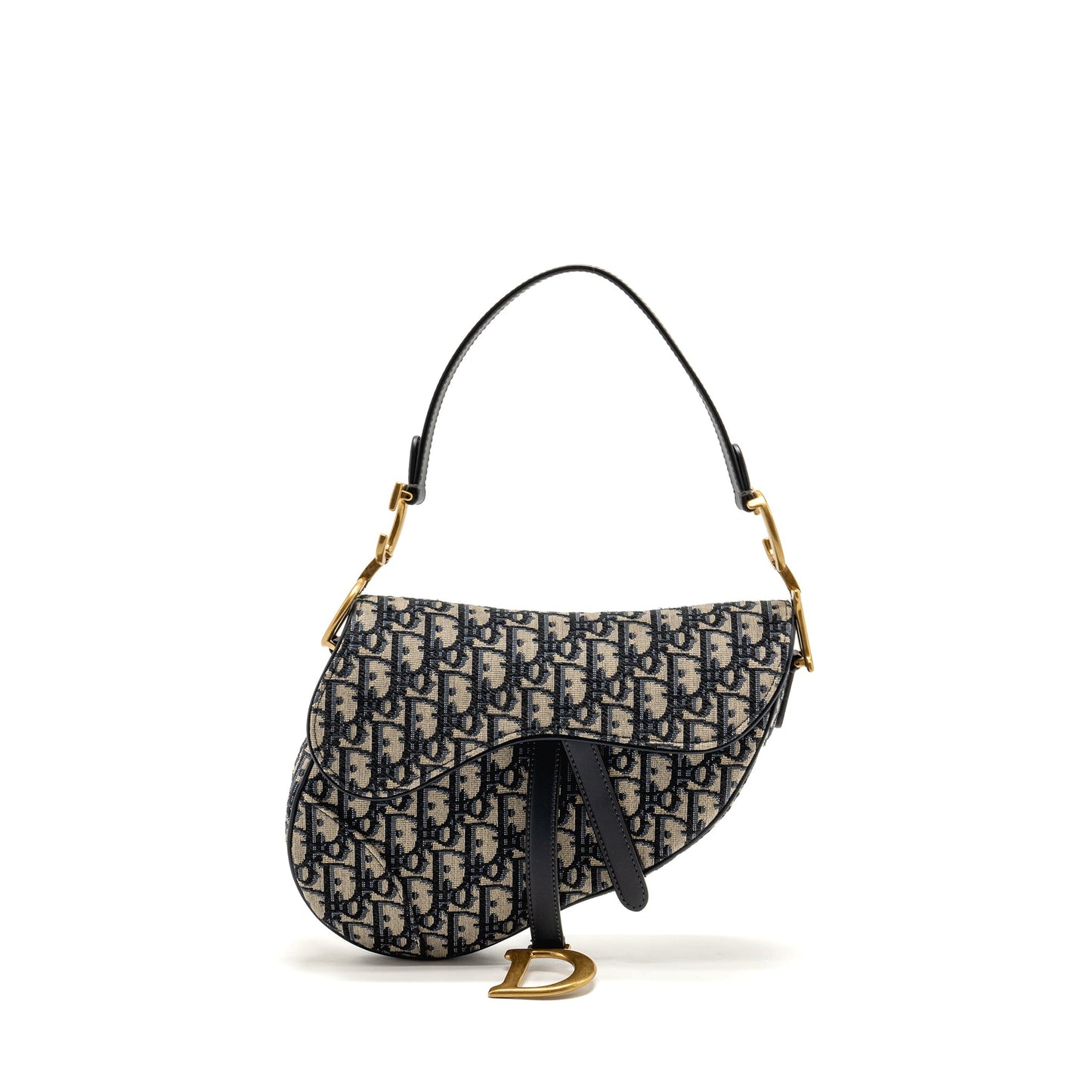 Dior Medium Saddle Purse Blue Oblique Canvas
