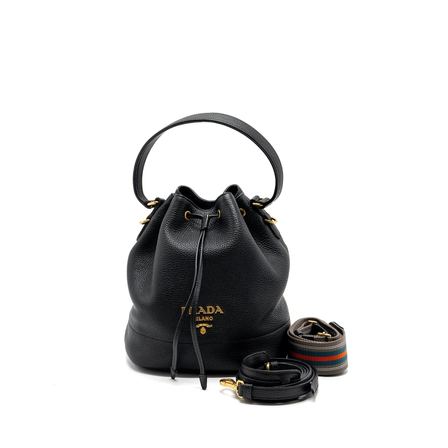 Prada Secchiello bucket Purse grained calfskin black