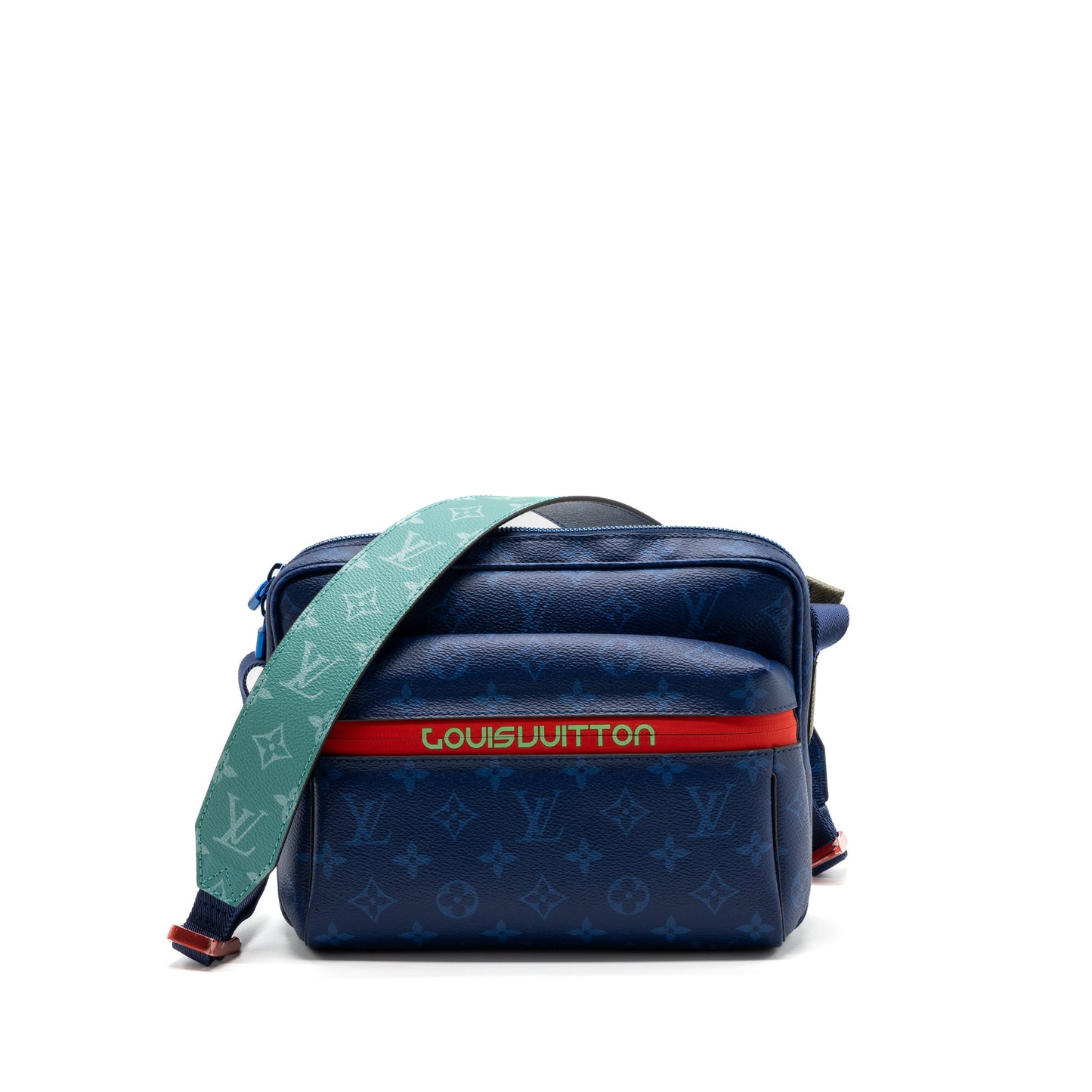 Louis Vuitton Messenger Purse Monogram Canvas Pacific Blue/ Multicolour Hardware