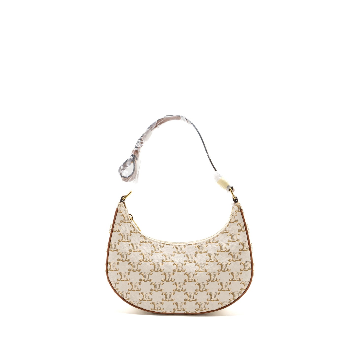 Celine Ava Purse Triomphe Canvas/Calfskin White