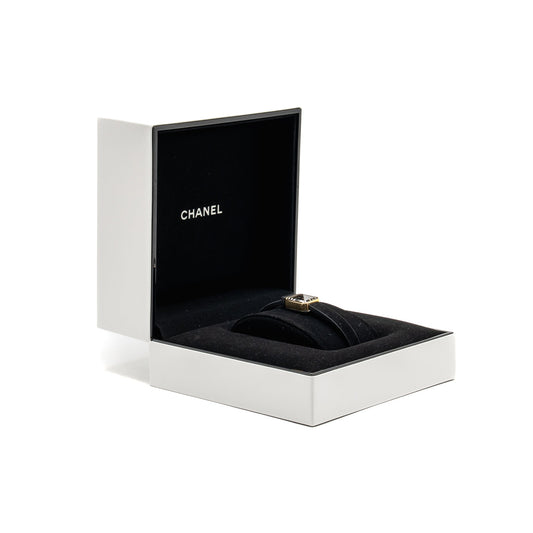 Chanel Premiere Ribbon Watch, Yellow gold / titanium, black lacquer dial