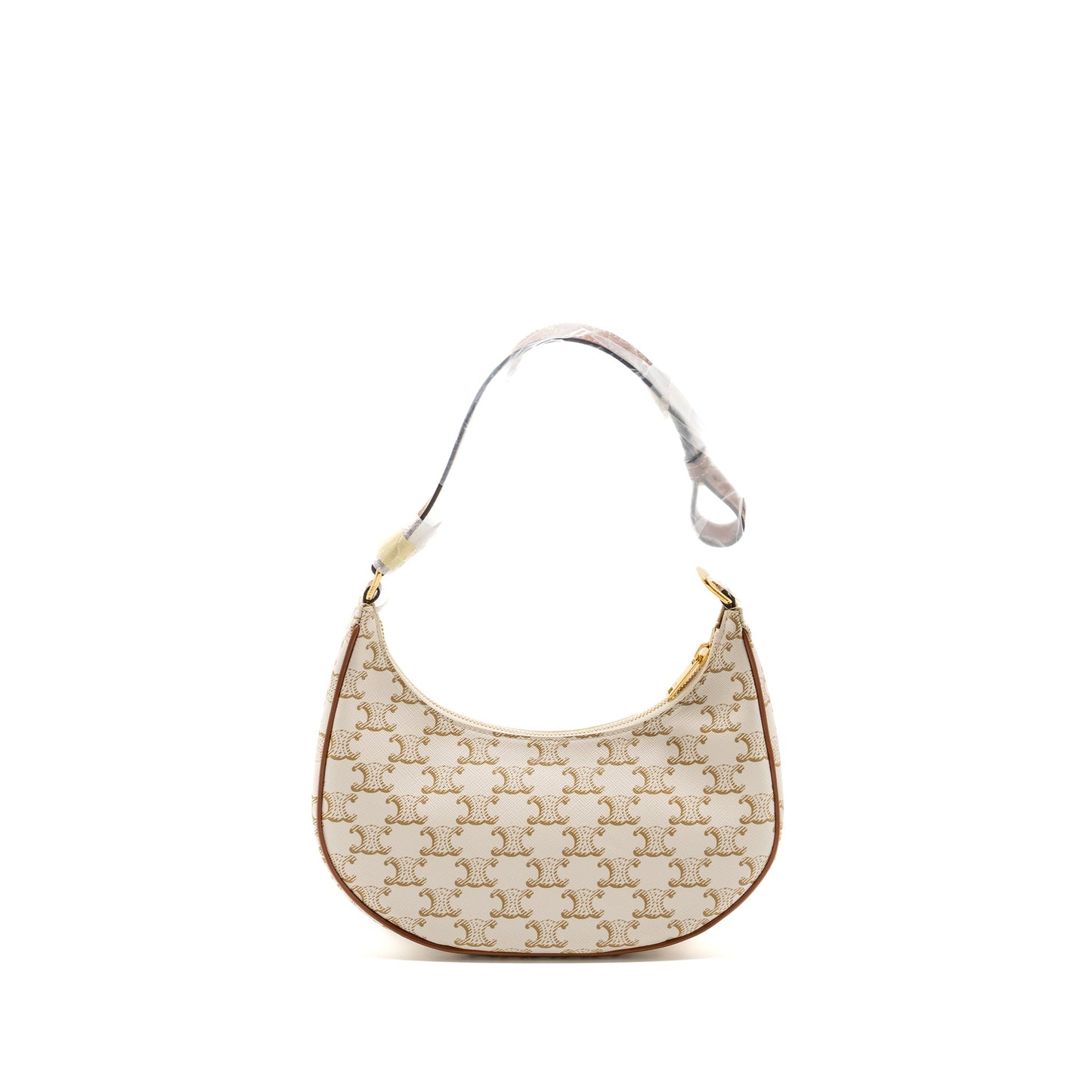 Celine Ava Purse Triomphe Canvas/Calfskin White