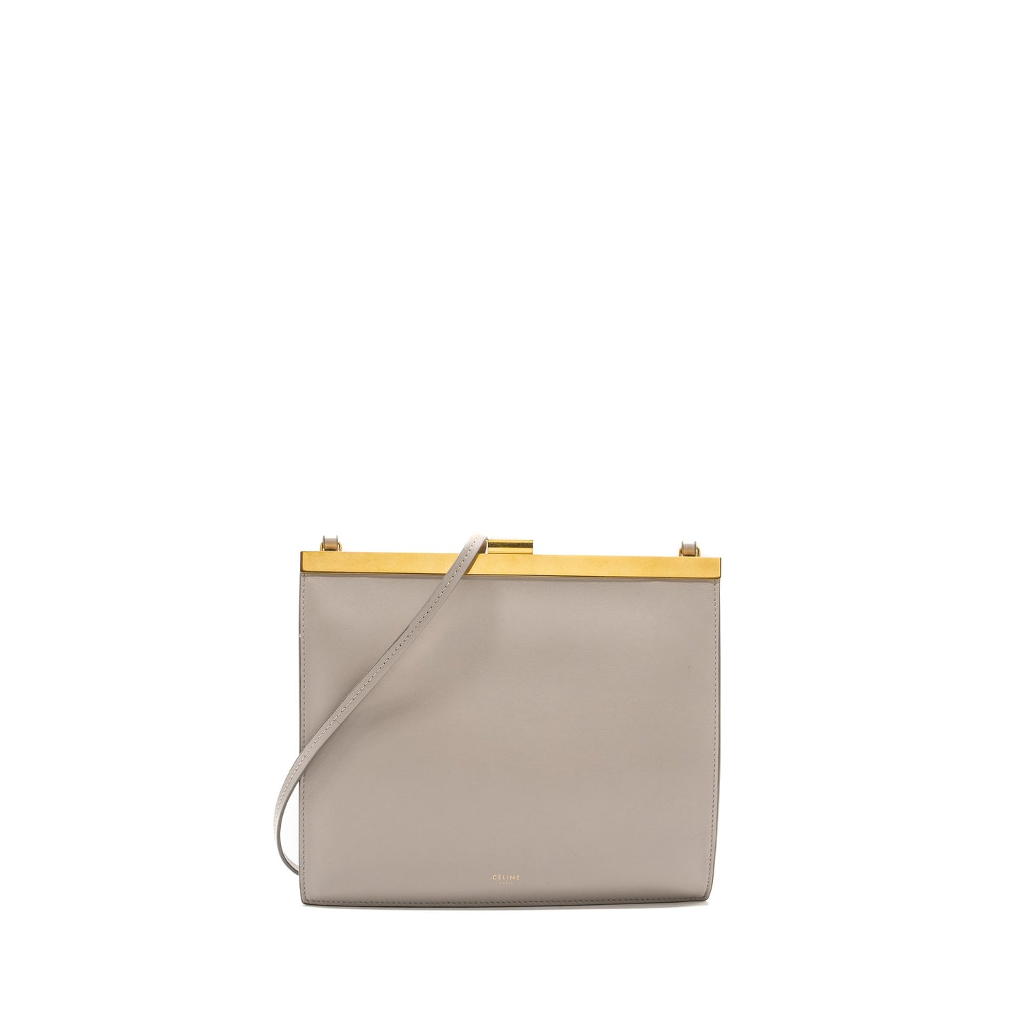 Celine mini clasp Mini Purse light grey leather