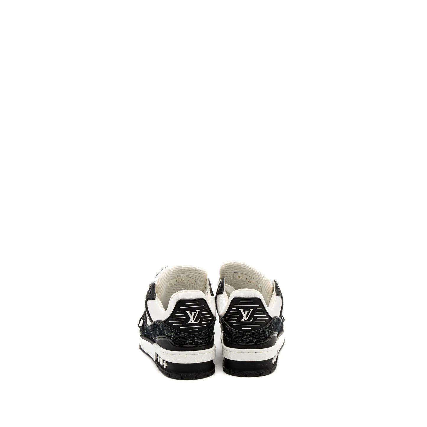 Louis Vuitton Size 1.5 Trainer Sneaker Monogram Denim/monogram-embossed Grained Calfskin Black