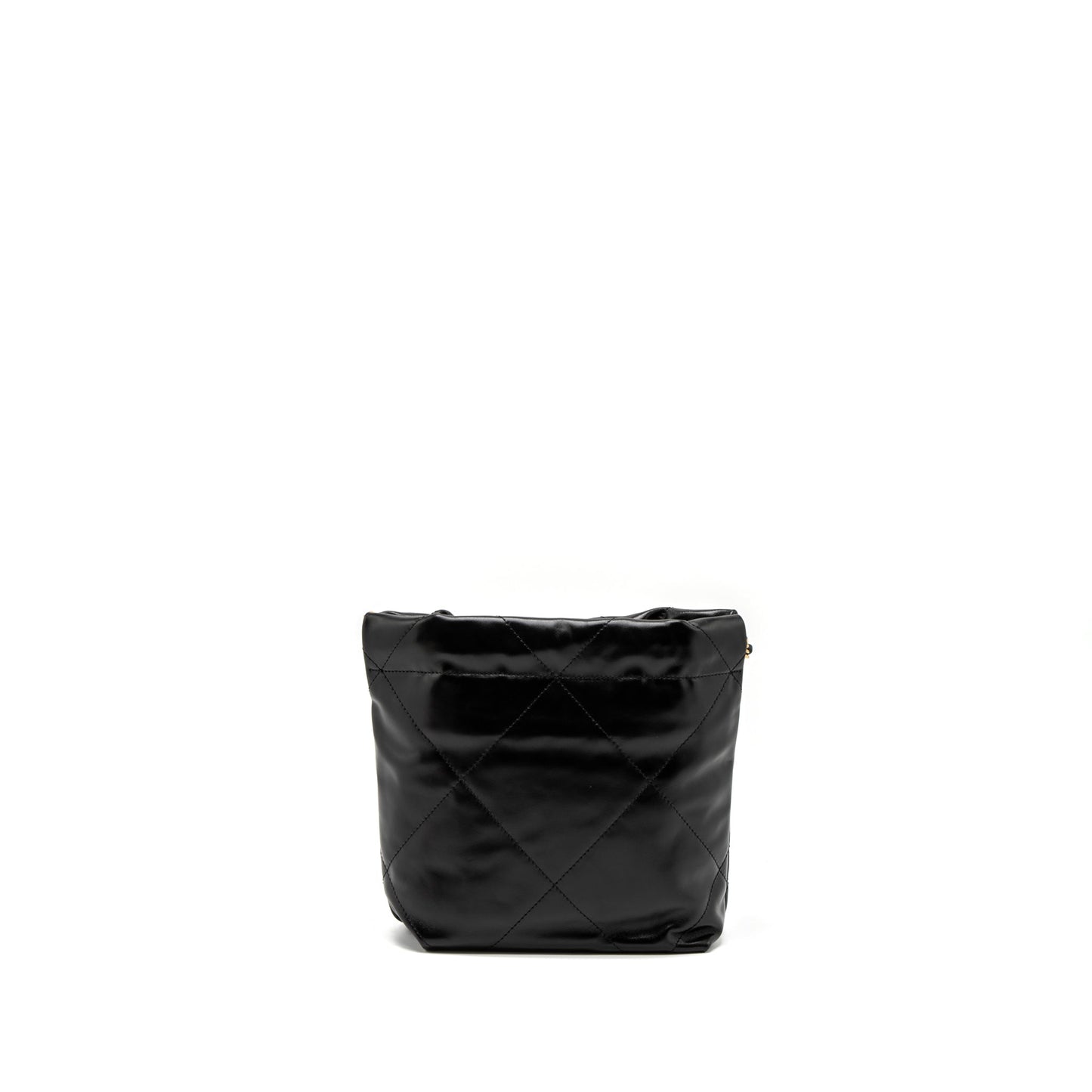 Chanel Mini 22 Bag Shiny Calfskin Black Brushed GHW (Microchip)