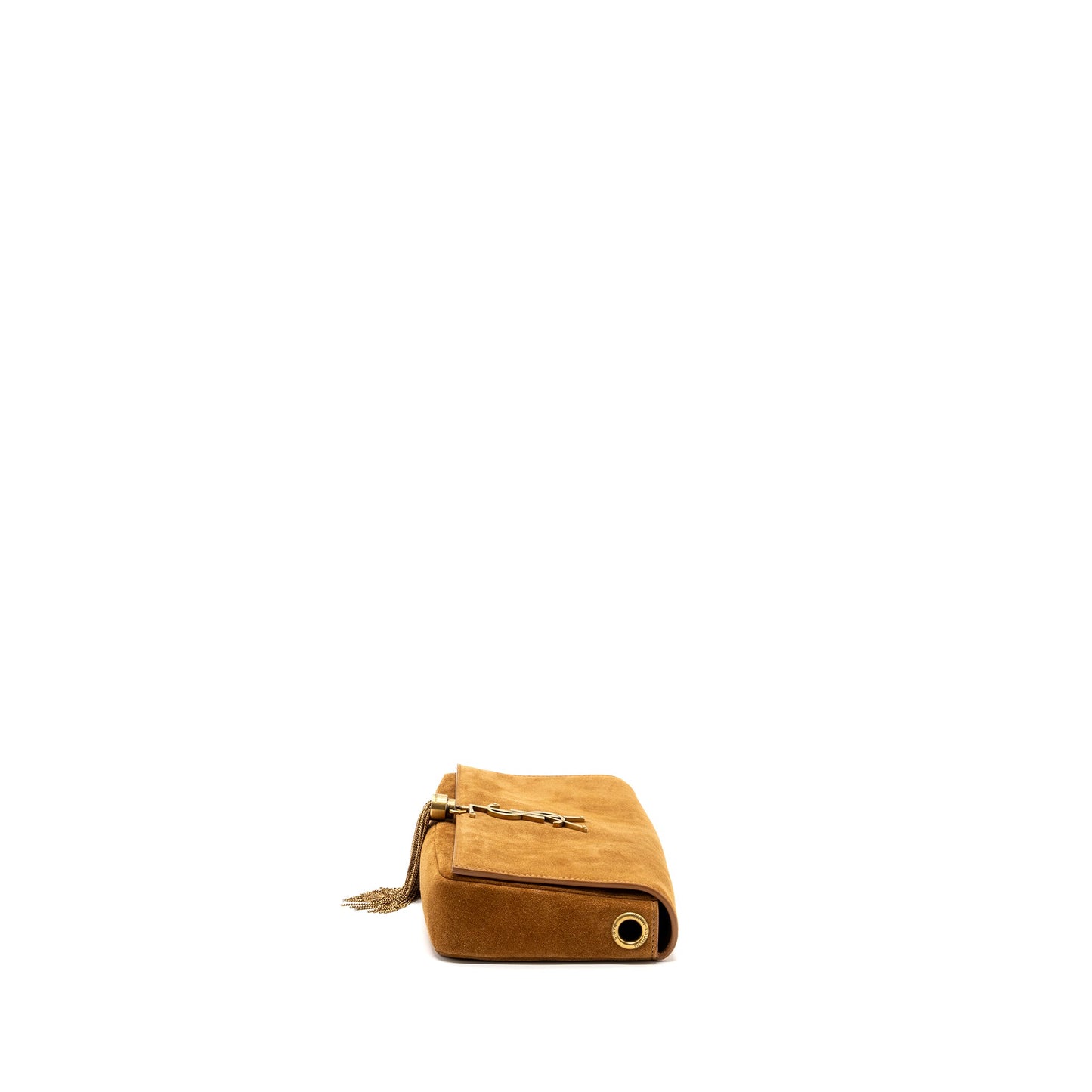 Saint Laurent Kate Tassel Crossbody Purse Suede Brown