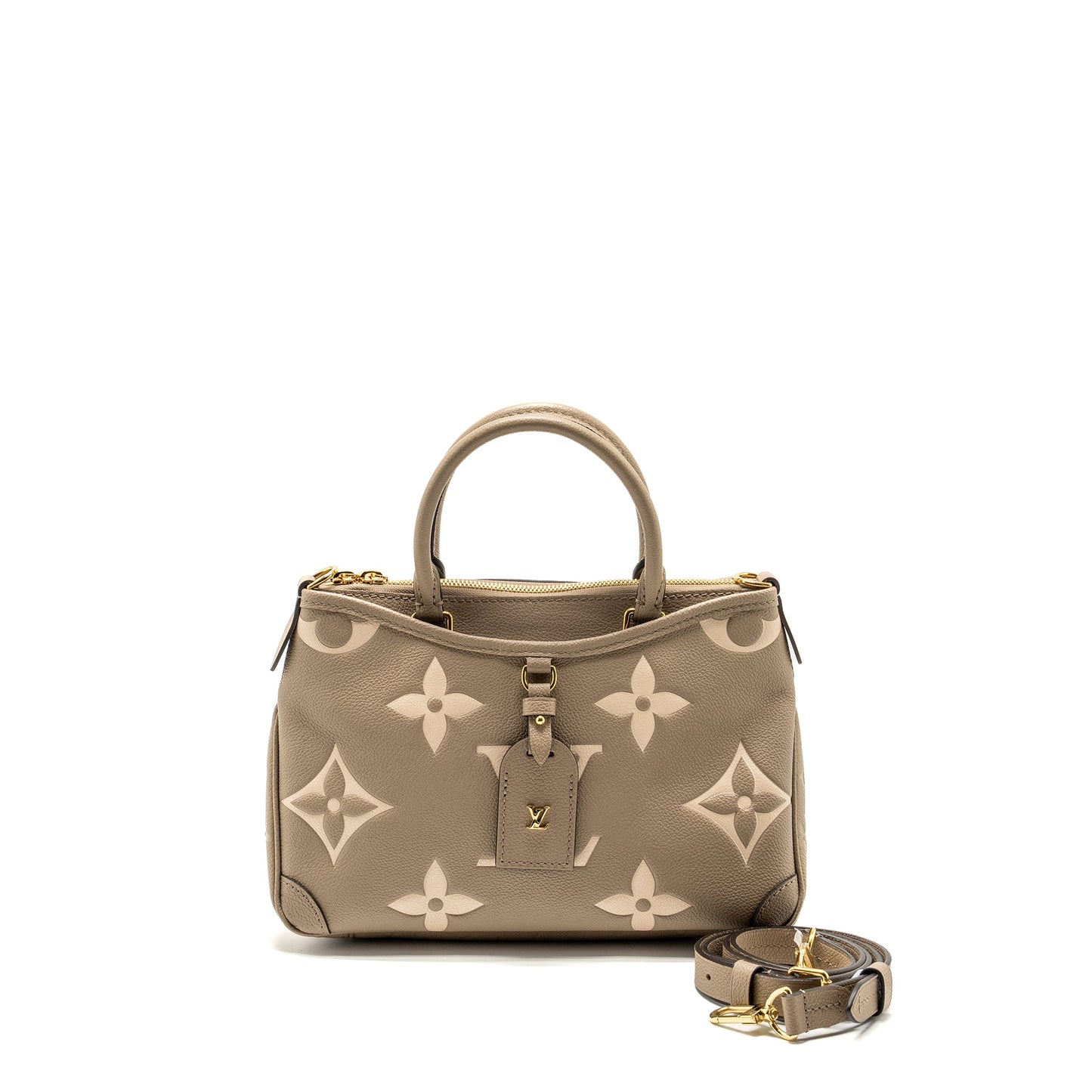 Louis Vuitton Trianon Tote Purse Monogram Empreinte Tourterelle/CrÃ¨me Beige