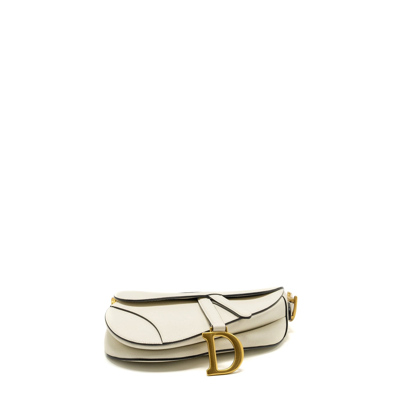 Dior Medium Saddle Purse Calfskin WHITE