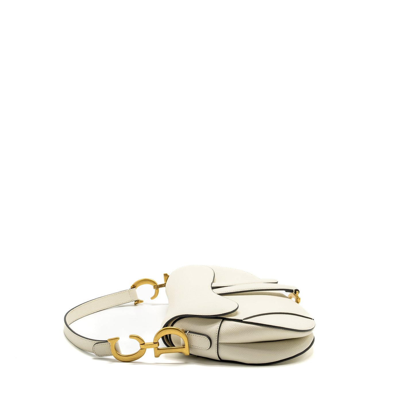 Dior Medium Saddle Purse Calfskin WHITE