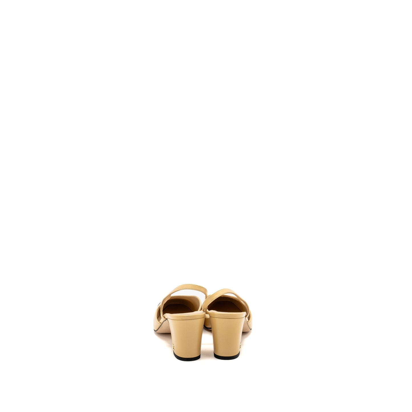 Chanel Size 37.5 Sling Back Beige/Black