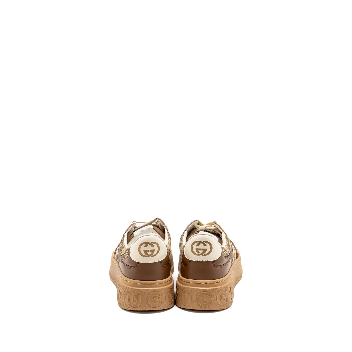 Gucci Size 10.5 Sneaker Supreme Canvas/Leather Brown