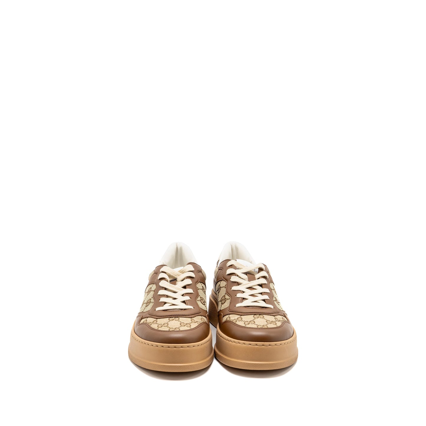 Gucci Size 10.5 Sneaker Supreme Canvas/Leather Brown