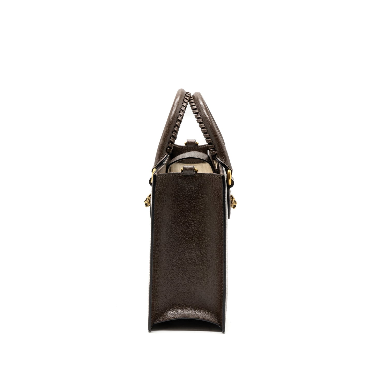 Gucci top handle tote Purse calfskin dark brown