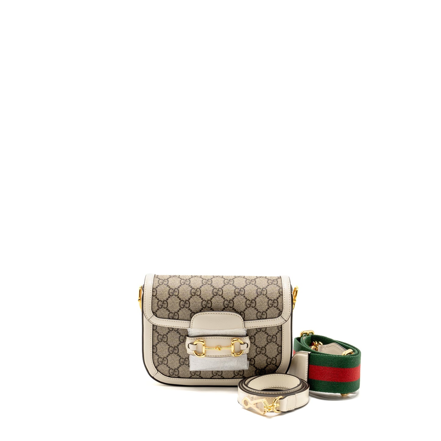Gucci Mini Horsebit 1955 Purse Supreme Canvas/Leather White/Multicolour
