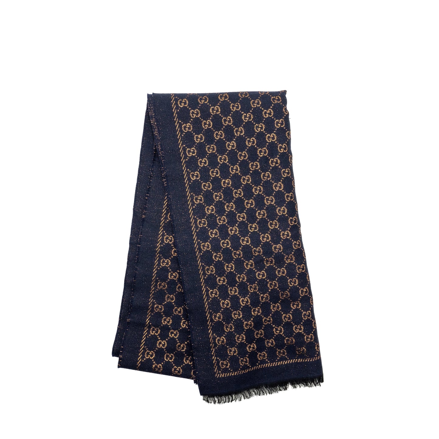 Gucci Wool Scarf Supreme Navy/Gold