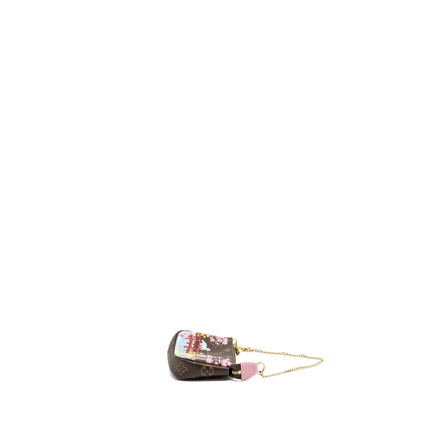 LOUIS VUITTON Mini Pochette Accessories 2021 Christmas Limited Edition Japanese Garden Sakura