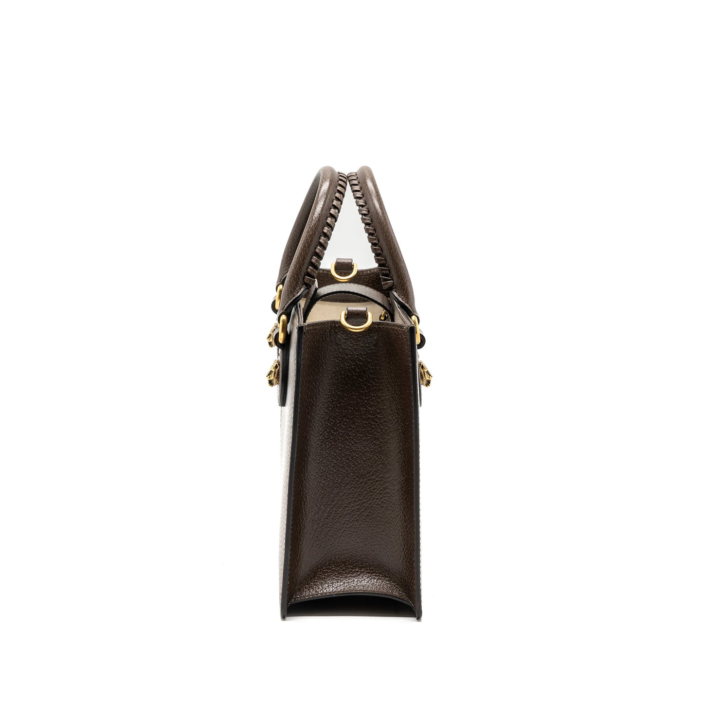 Gucci top handle tote Purse calfskin dark brown