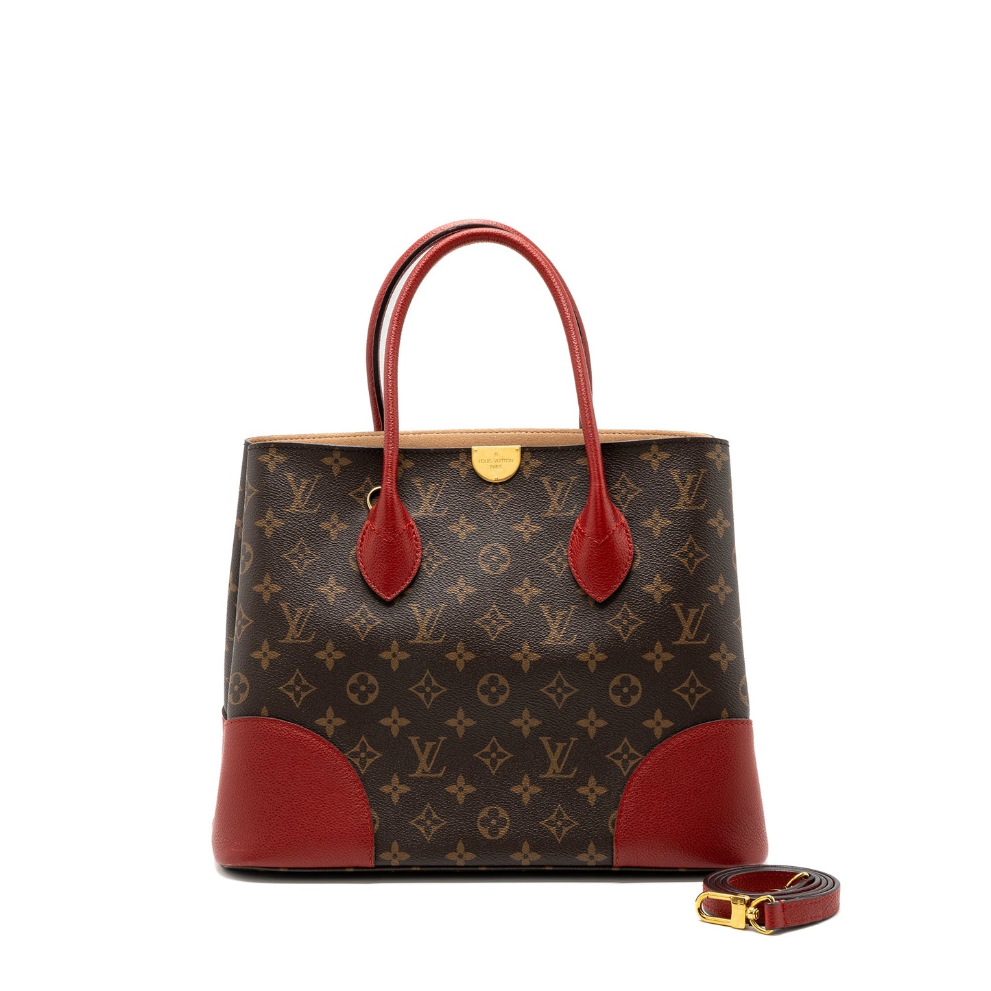 Louis Vuitton top handle tote Purse monogram canvas / red