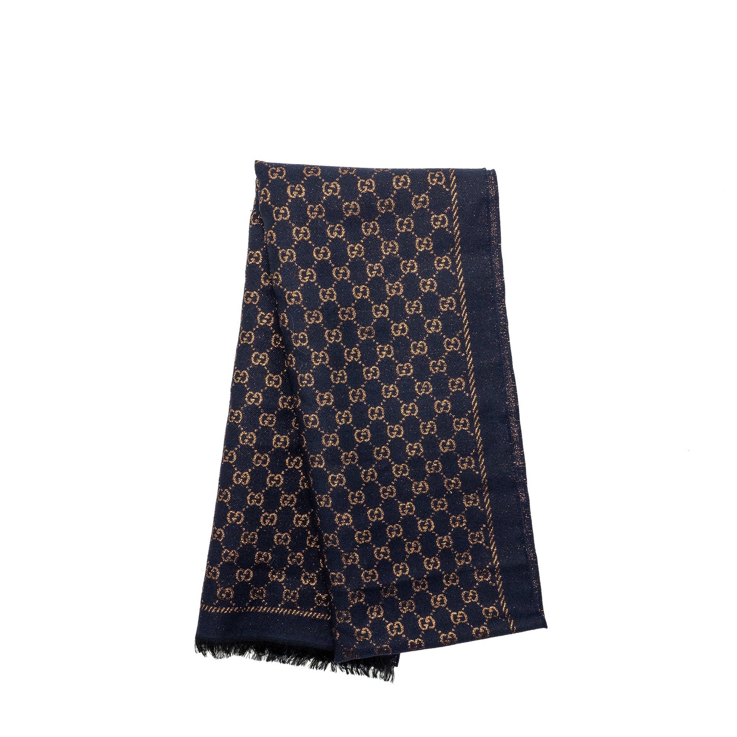 Gucci Wool Scarf Supreme Navy/Gold