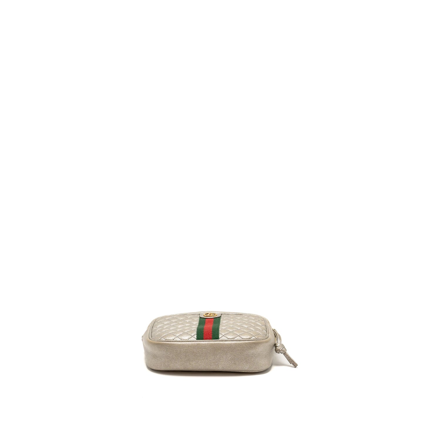 Gucci Ophidia Crossbody Purse Calfskin Metallic Silver