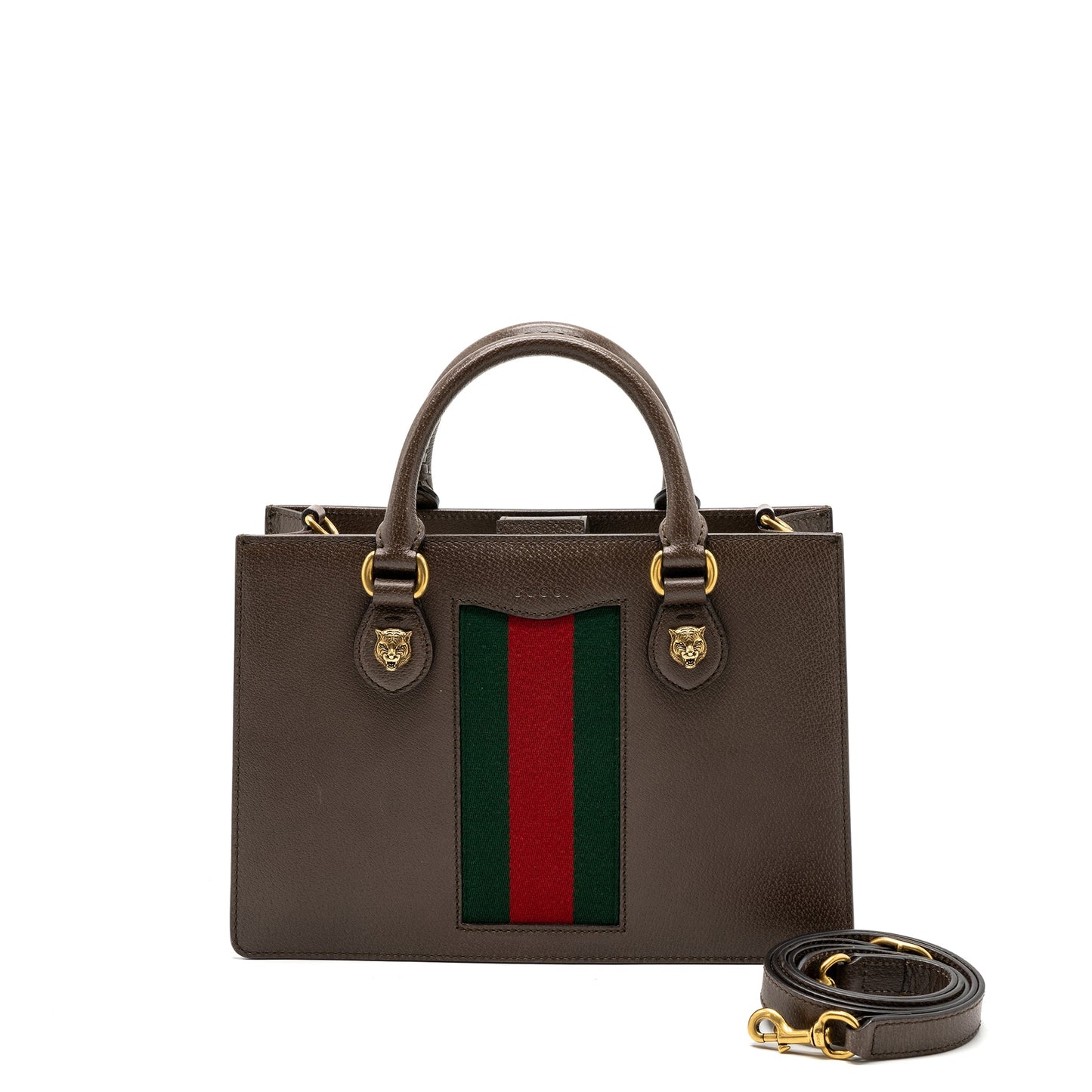 Gucci top handle tote Purse calfskin dark brown