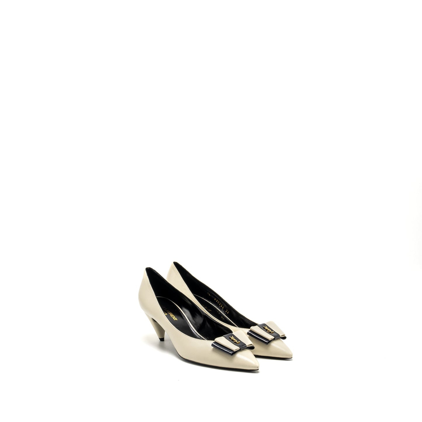 Saint Laurent Size 38 Anais 55 Bow Pump white/multicolour