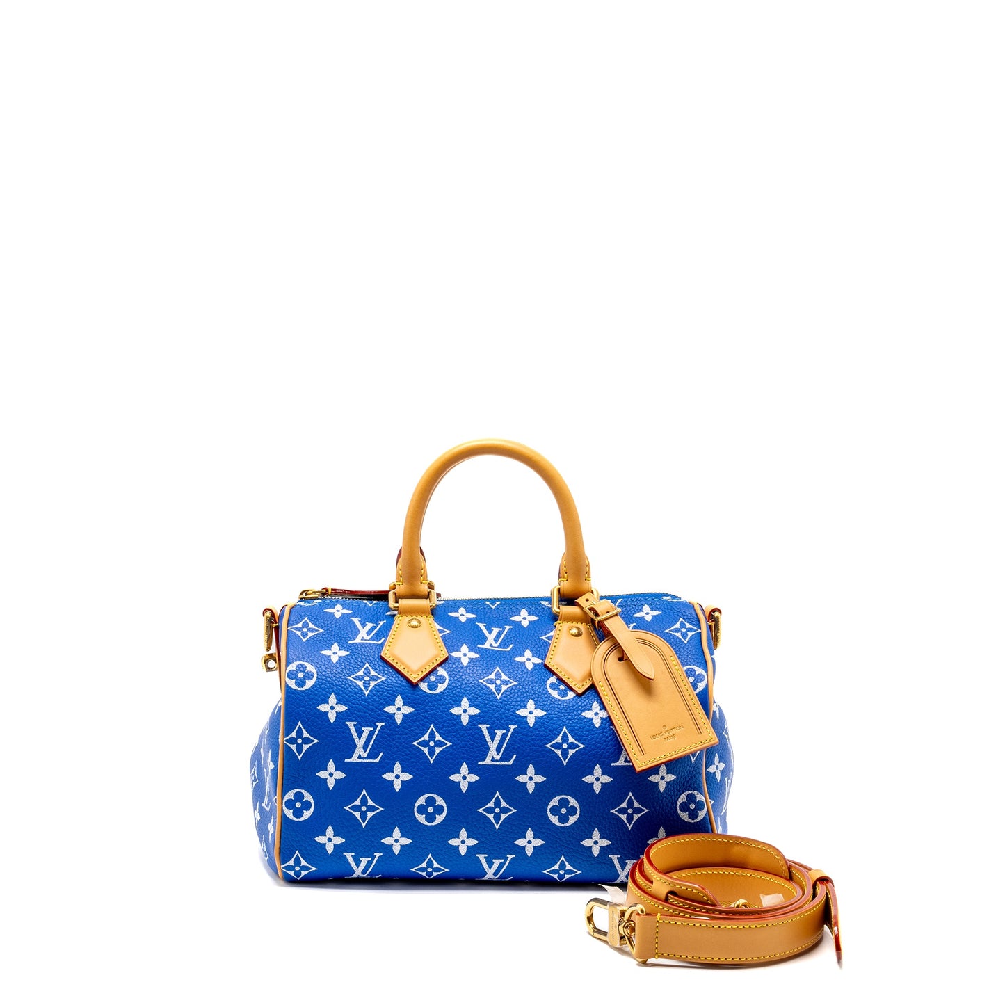 Louis Vuitton Speedy P9 Bandouliere 25 Monogram Soft Calfskin Bleu