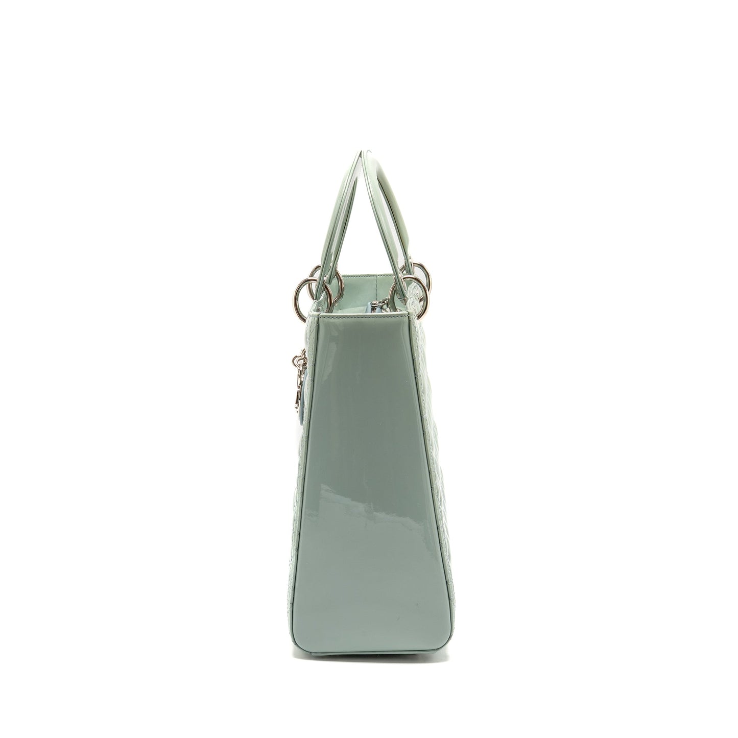 Dior Large Lady Dior Patent Light Blue