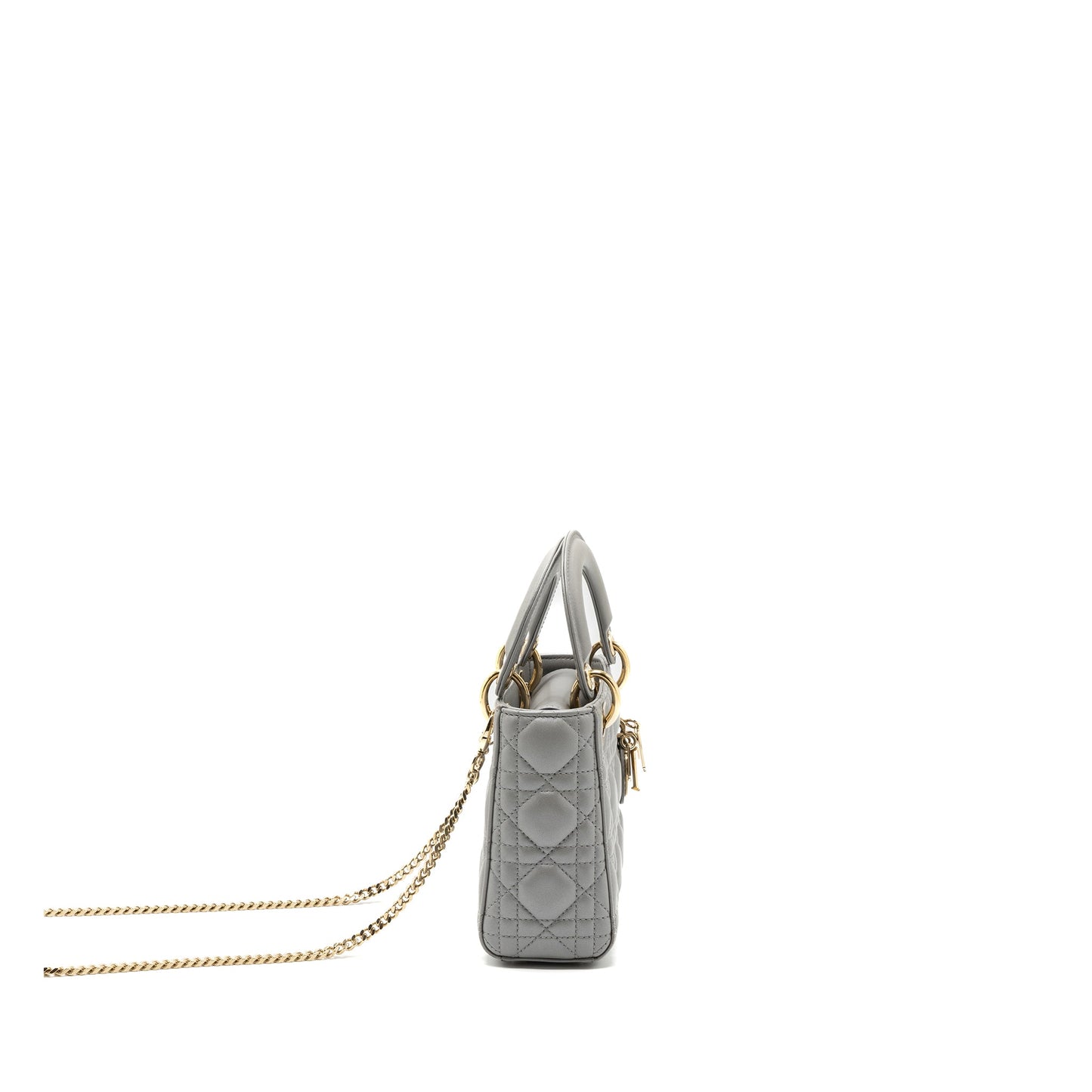 Dior mini lady dior lambskin grey