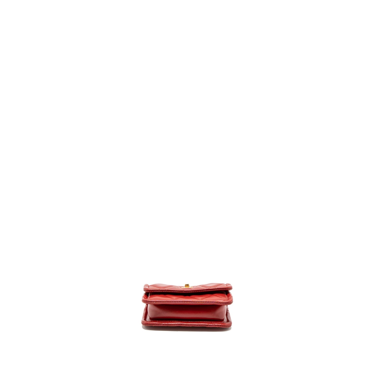 Chanel Quilted Mini Flap Belt Bag Lambskin Red Brushed GHW