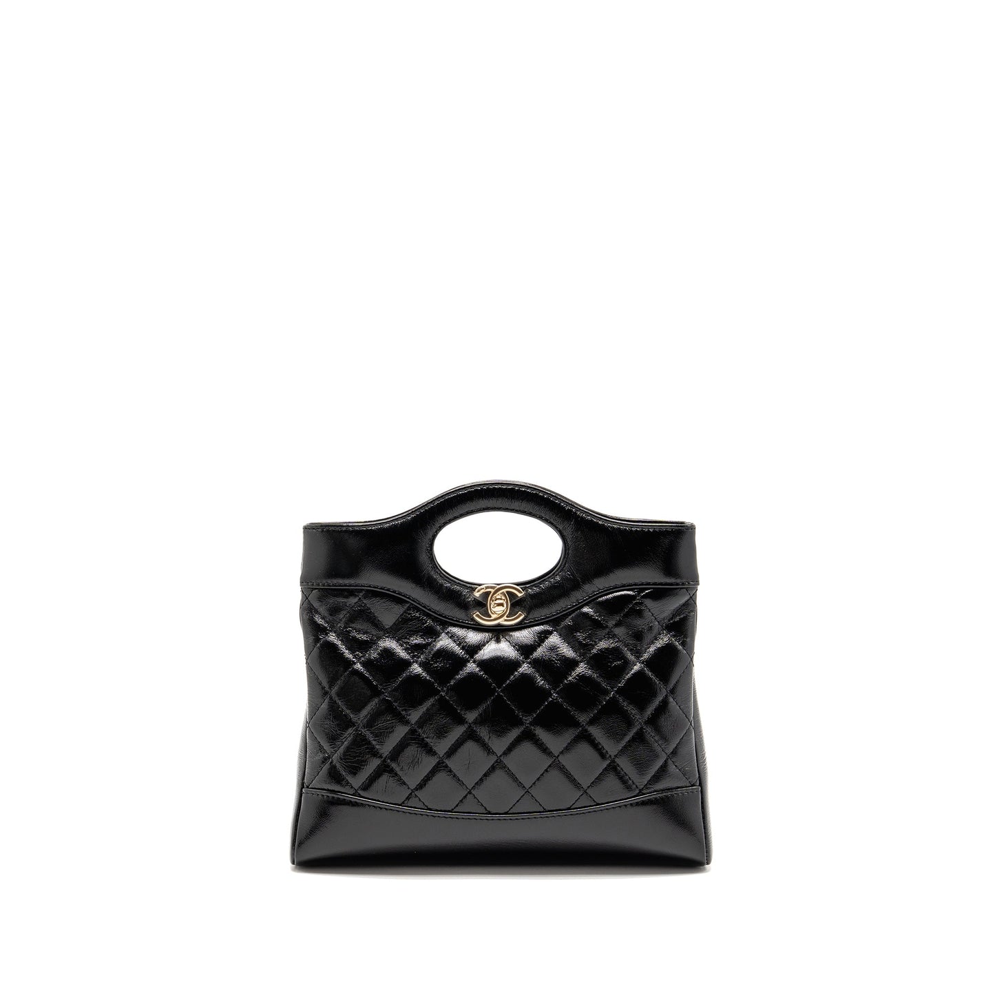 Chanel 24S Mini 31 Bag shiny lambskin black LGHW (microchip)